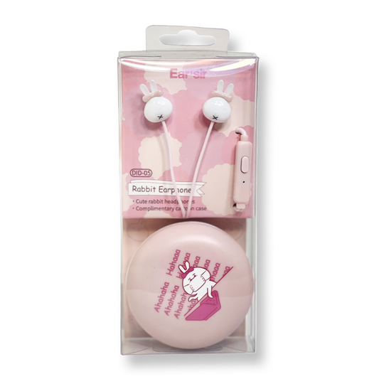 Sibyl Pink Rabbit with Mask Wired Earbuds