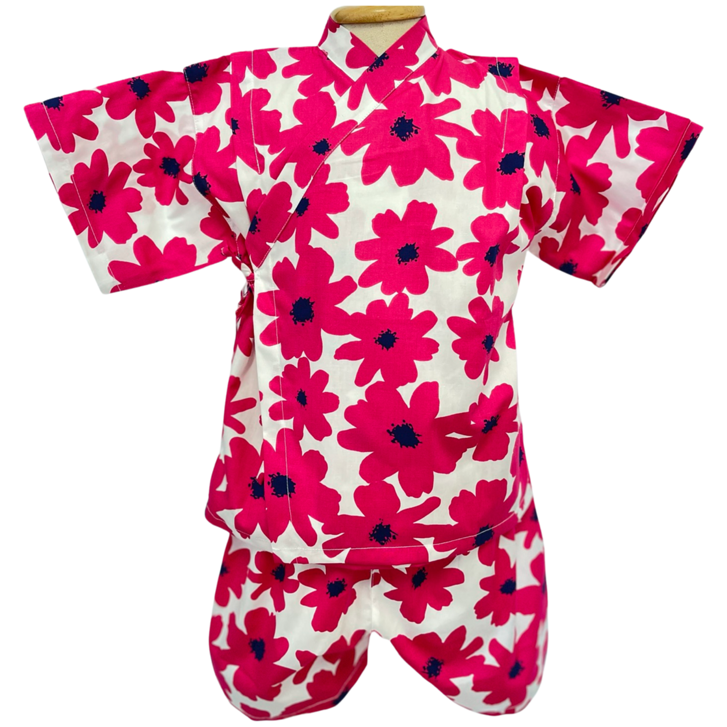 FUN Japanese Kimono Jinbei Kids Shirt + Pants Outfits Clothes 2Pcs/Set - Flowers