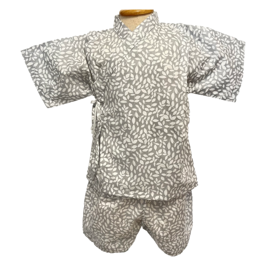 FUN Japanese Kimono Jinbei Kids Shirt + Pants Outfits Clothes 2Pcs/Set - Serene Leaves
