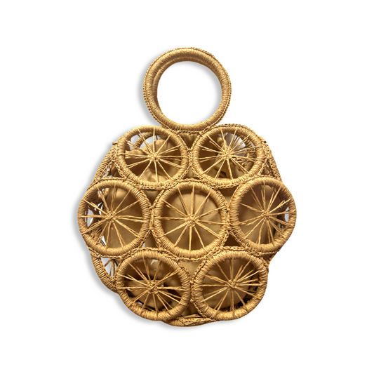 Mesh Woven Medallion Hexagon Beach Bag
