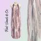 Women’s Sleeve Elegant Dress - Pink Waterfall