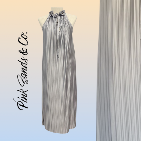 Women’s Sleeveless Elegant Dress -  Silver