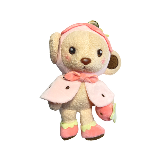 Pink Lady Bear Plush Bag Keychain