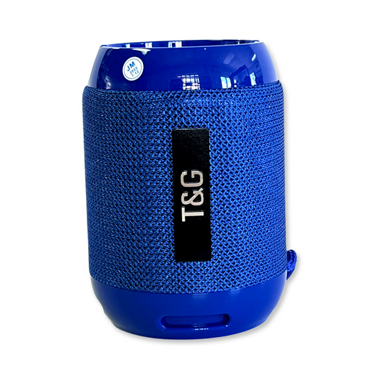 Blue Portable Bluetooth Speaker with Handsfree Calling Mic, Waterproof, and FM Radio Capability