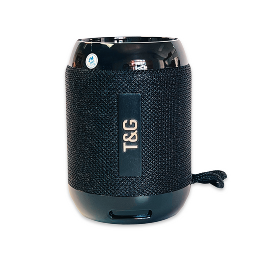 Black Portable Bluetooth Speaker with Handsfree Calling Mic, Waterproof, and FM Radio Capability