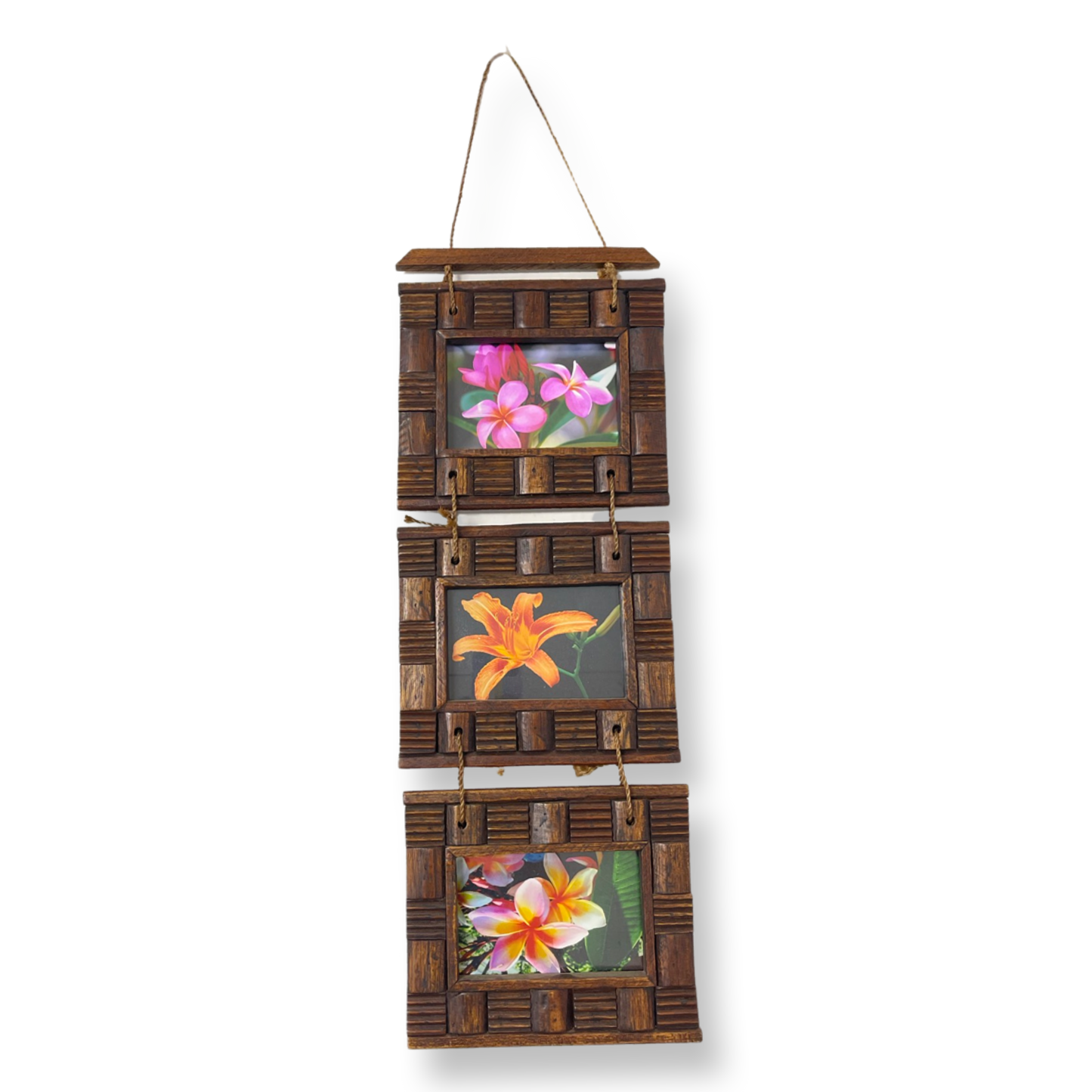 Rustic Triple Hanging Wood Picture Frame