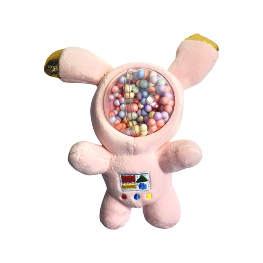 Pink Funfetti Space Rabbit Plush Bag Keychain
