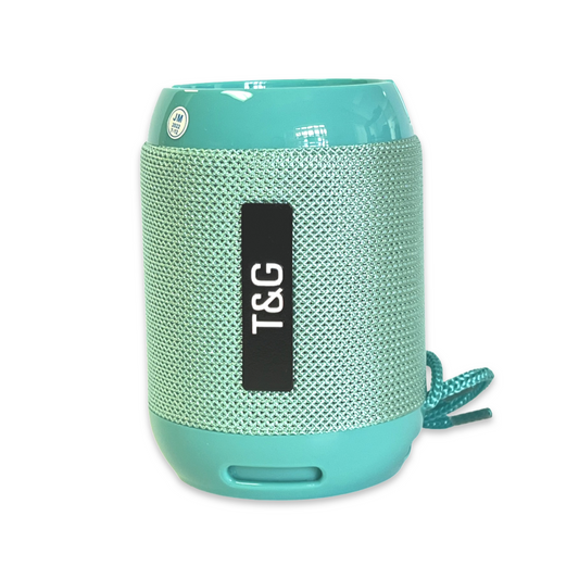 Peacock Blue Portable Bluetooth Speaker with Handsfree Calling Mic, Waterproof, and FM Radio Capability