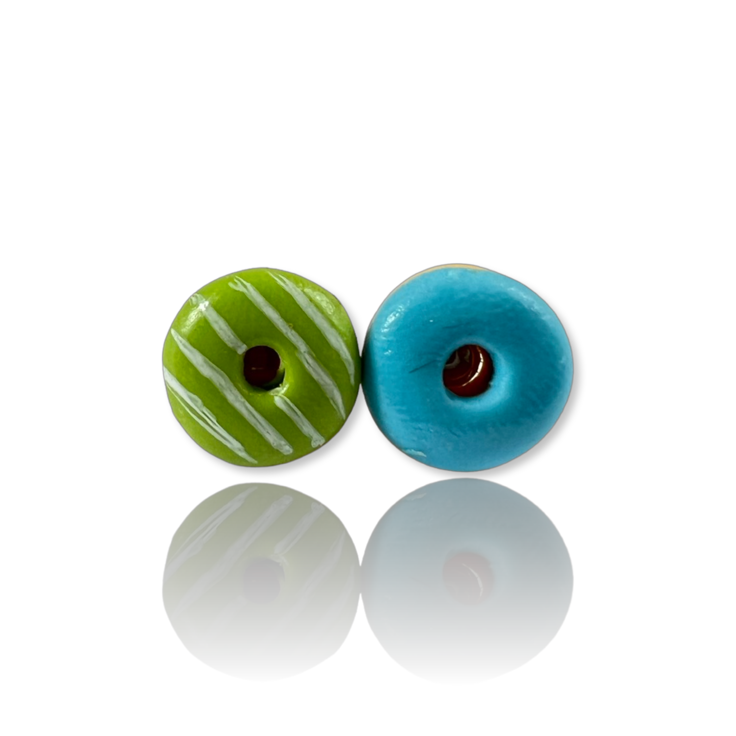 Fun Green and Blue Donuts Earrings